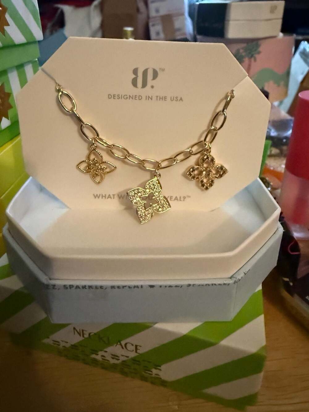 BP Always Triple Booked Exclusive Bringback Clover Charm Necklace